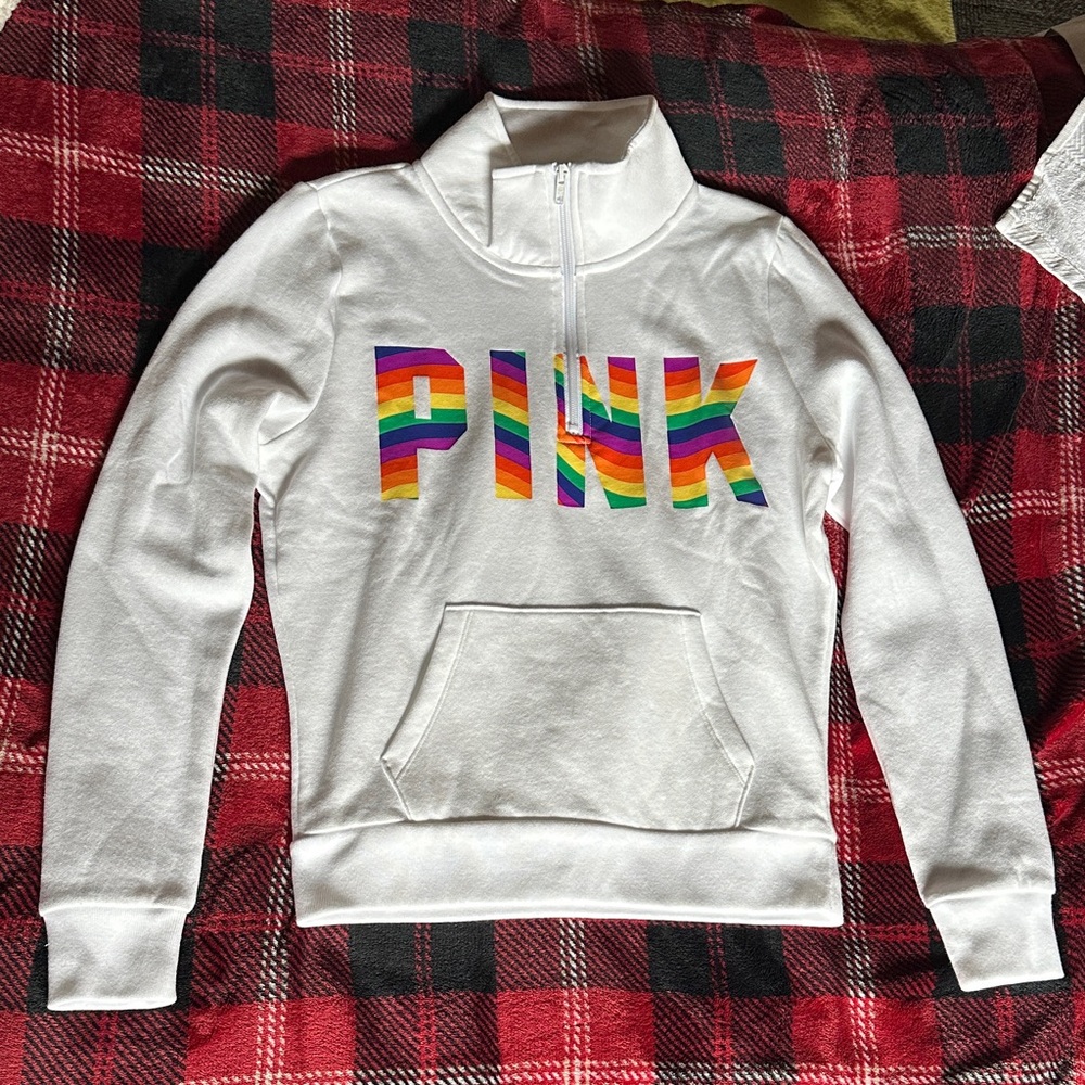 PINK Pride Rainbow Half Zip Sweatshirt